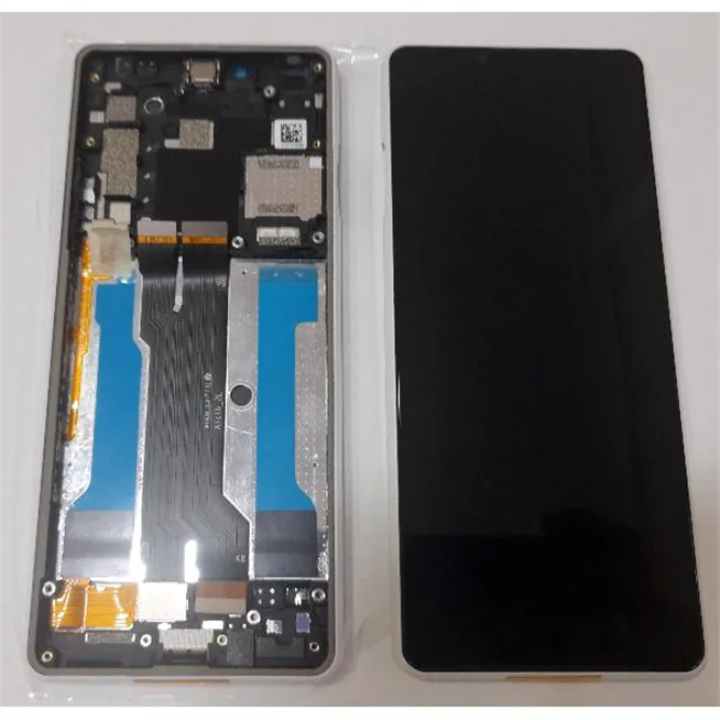 Pantalla lcd para Sony Xperia 10 III PDX-213 A5034093A mas tactil negro mas marco blanco service pack premium