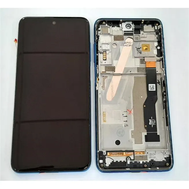 Pantalla lcd para TCL 20 5G T781 mas tactil negro mas marco azul calidad 