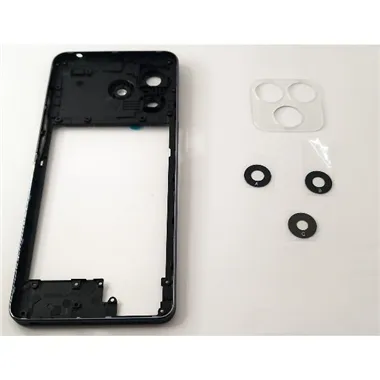 Carcasa o marco central negro con cristales de camara para Ulefone Note 18 Ultra 5G 