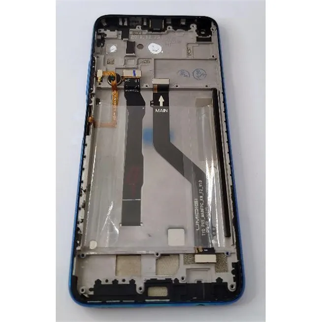 Pantalla lcd para Umidigi F2 mas tactil negro con marco azul calidad premium