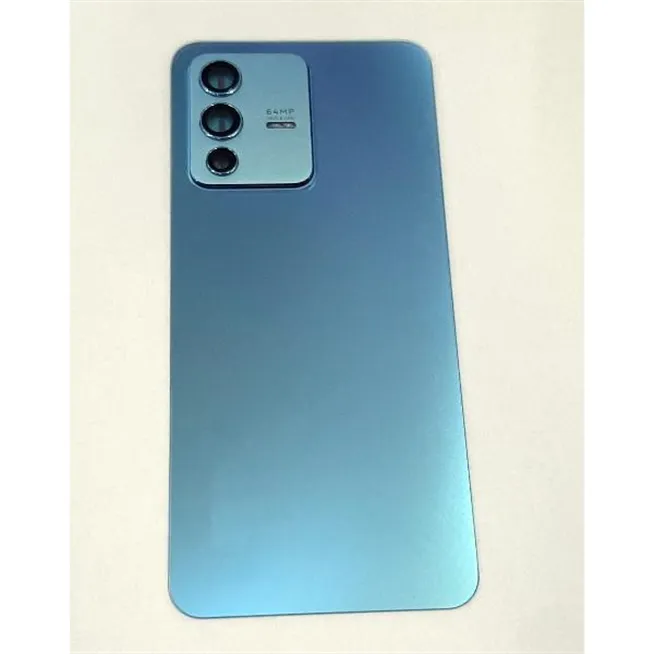 Tapa trasera o tapa bateria azul para Vivo V23 5G V2130 mas cubierta camara compatible