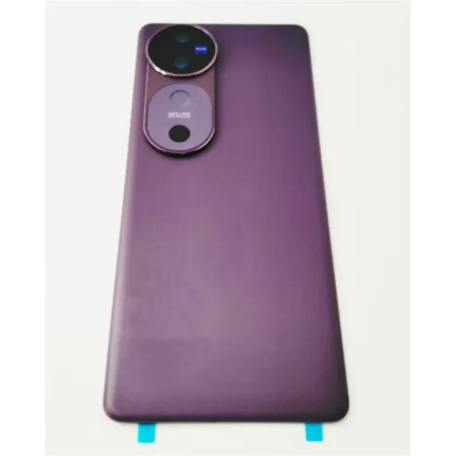 Tapa trasera o tapa bateria morada para Vivo V40 5G con cristal de camara