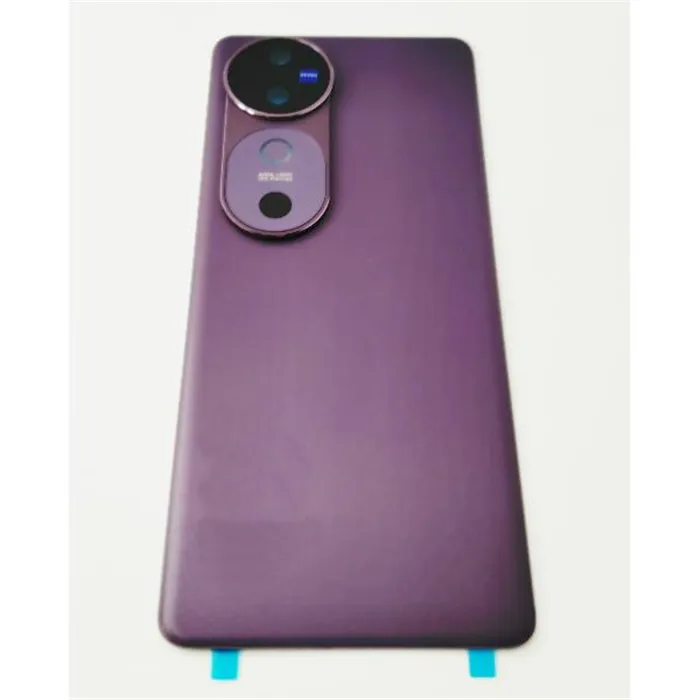 Tapa trasera o tapa bateria morada para Vivo V40 5G con cristal de camara