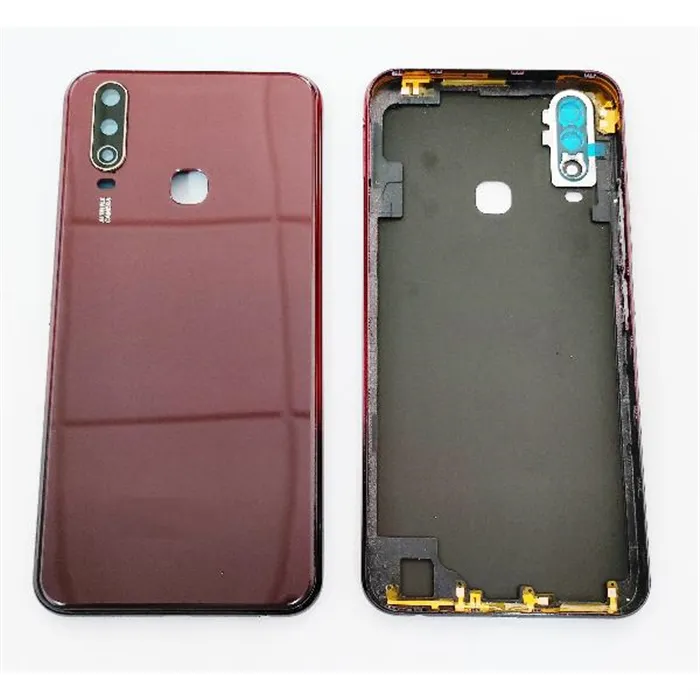 Tapa trasera o tapa bateria roja para Vivo Y17 mas cubierta camara
