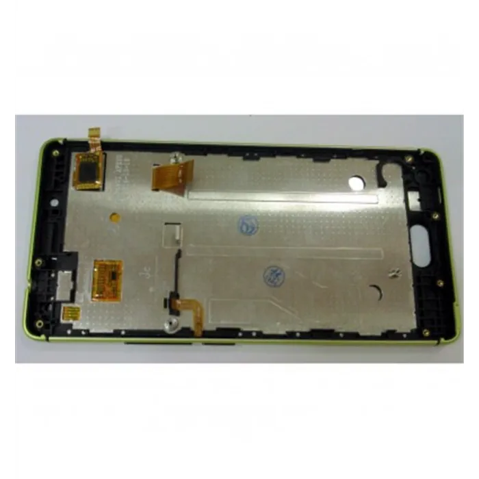 Wiko U Feel pantalla lcd + tactil negro + marco amarillo premium