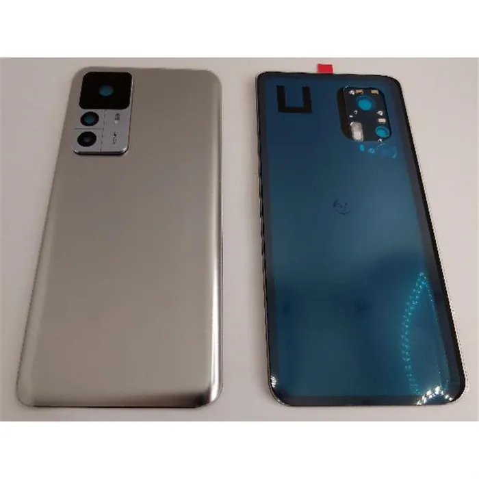 Tapa trasera o tapa bateria plata para Xiaomi 12T / 12T Pro mas cubierta camara CSL
