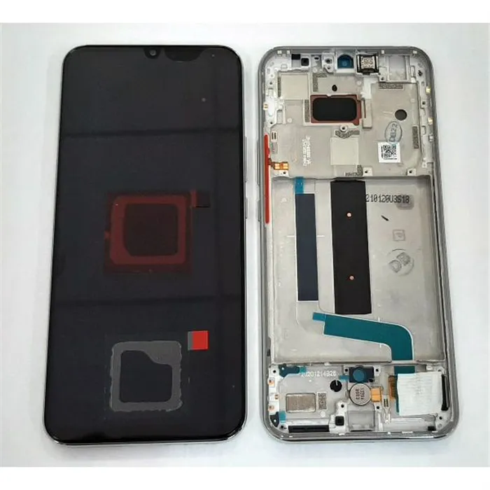 Pantalla lcd para Xiaomi Mi 10 Lite 5G 56000500J900 mas tactil negro mas marco plata Service Pack