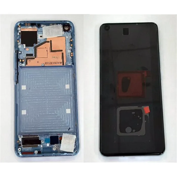 Pantalla para Xiaomi Mi 11 5G mas tactil negro mas marco azul Service Pack Premium