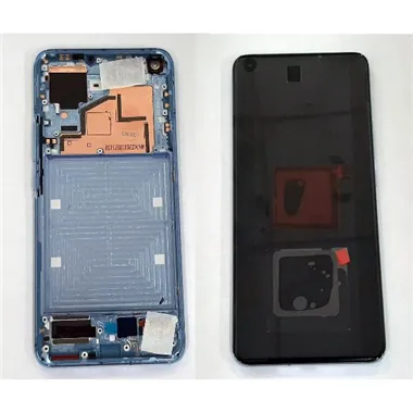 Pantalla para Xiaomi Mi 11 5G mas tactil negro mas marco azul Service Pack Premium