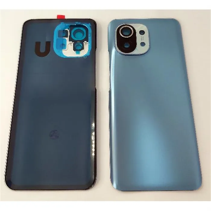 Tapa trasera o tapa bateria azul para Xiaomi Mi 11 con lente de camara