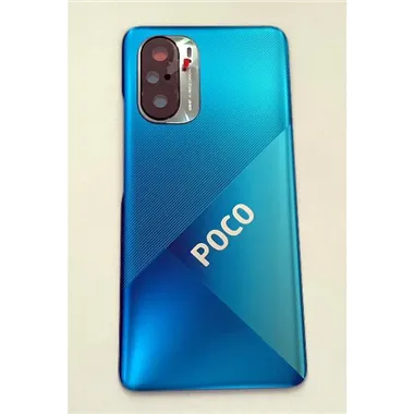 Tapa trasera o tapa bateria azul para Xiaomi Poco F3 mas cubierta camara