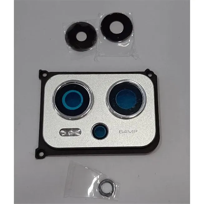 set 3 lente camara para Xiaomi Poco X4 GT 5g mas cubierta camara plata calidad premium