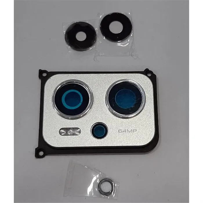 set 3 lente camara para Xiaomi Poco X4 GT 5g mas cubierta camara plata calidad premium