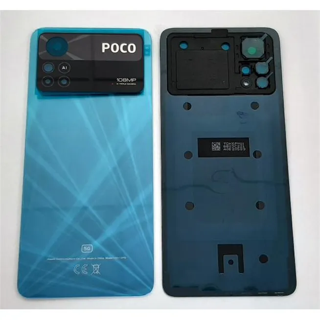 Tapa trasera o tapa bateria azul para Xiaomi Poco X4 Pro mas cubierta camara