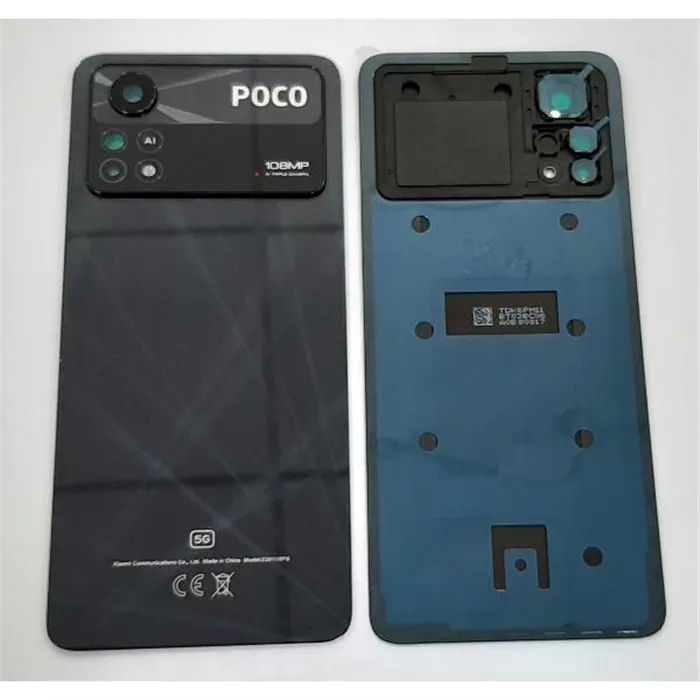 Tapa trasera o tapa bateria negra para Xiaomi Poco X4 Pro mas cubierta camara