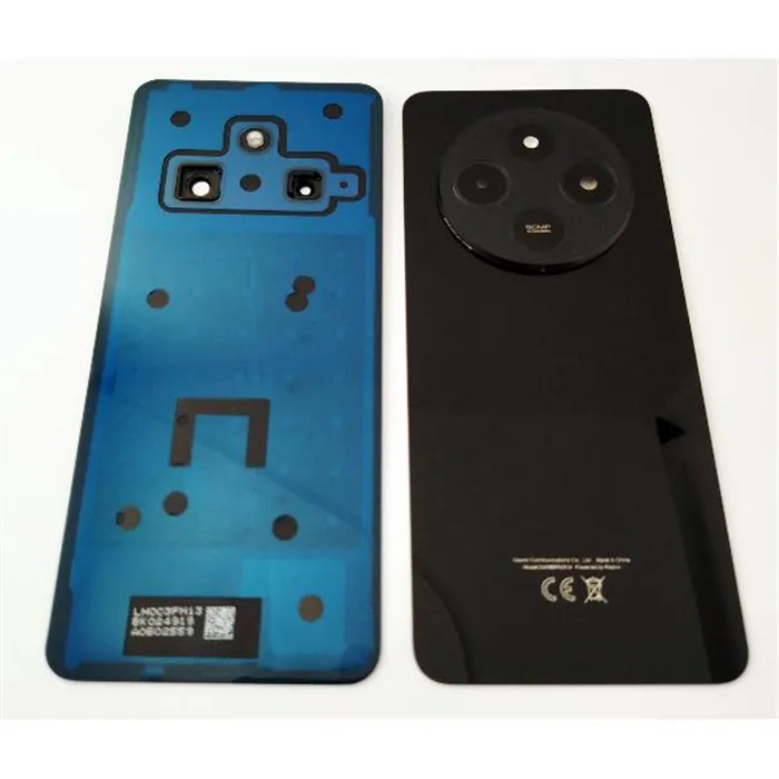 Tapa trasera o tapa bateria negra para Xiaomi Redmi 14C con cristal de camara