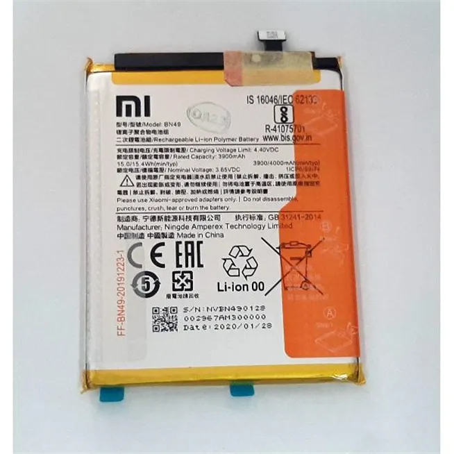 Bateria BN49 Xiaomi Redmi 7A MZB7995IN M1903C3EG M1903C3EH M1903C3EI 4000 mAh Service Pack