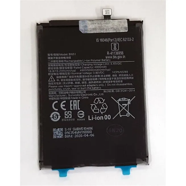 Bateria BN51 4900mah para Xiaomi Redmi 8 8A calidad premium