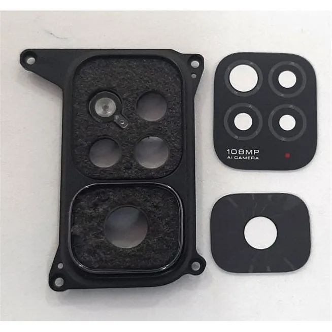 Cubierta camara negra para Xiaomi Redmi Note 11S mas set 2 cristal camara calidad premium