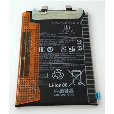 Bateria BN5E 4900mAh para Xiaomi Redmi Note 12 Pro 4G X4 Pro 5G Note 11 Pro 5G 46020000A2LM Service Pack