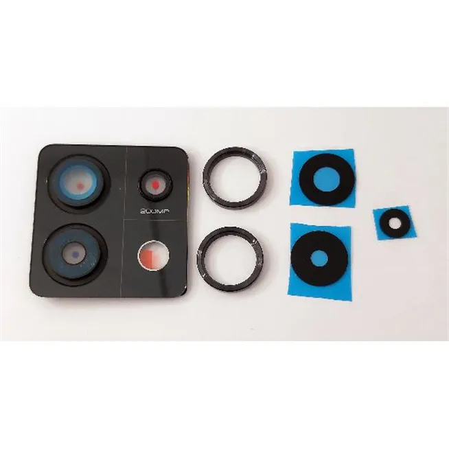 Lente de camara con marco negro para Xiaomi Redmi Note 13 Pro 5G calidad premium