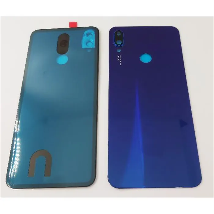 Tapa trasera o tapa bateria azul para Xiaomi Redmi Note 7 con lente de camara