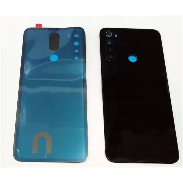 Tapa trasera o tapa bateria negra para Redmi Note 8 2021 con cristal de camara