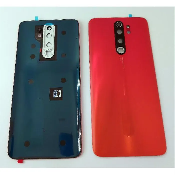 Tapa trasera o tapa bateria roja para Xiaomi Redmi Note 8 Pro con lente de camara