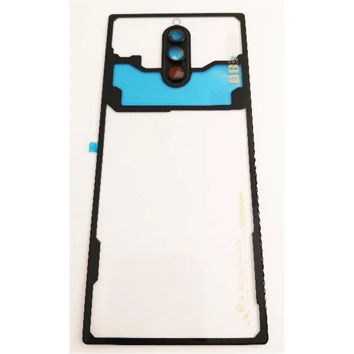 tapa trasera o tapa bateria transparente negra para ZTE Nubia Red magic 8 pro 5G mas cubierta camara negra