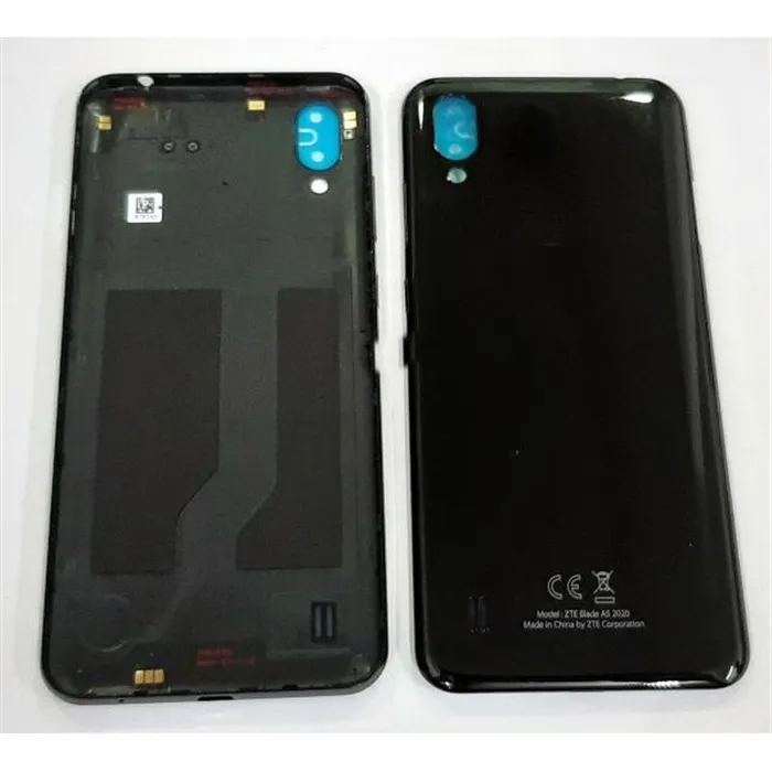 Tapa trasera o tapa bateria negra para ZTE Blade A5 2020