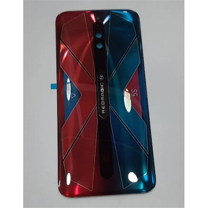 Tapa trasera o tapa bateria rojo azul para ZTE Nubia Red Magic 5 mas lente camara negra calidad premium