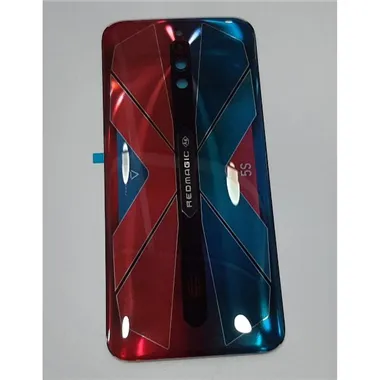 Tapa trasera o tapa bateria rojo azul para ZTE Nubia Red Magic 5 mas lente camara negra calidad premium