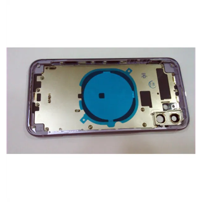 Carcasa o marco central para Iphone 11 A2111 A2221 A2223 mas tapa trasera o tapa bateria morada calidad premium