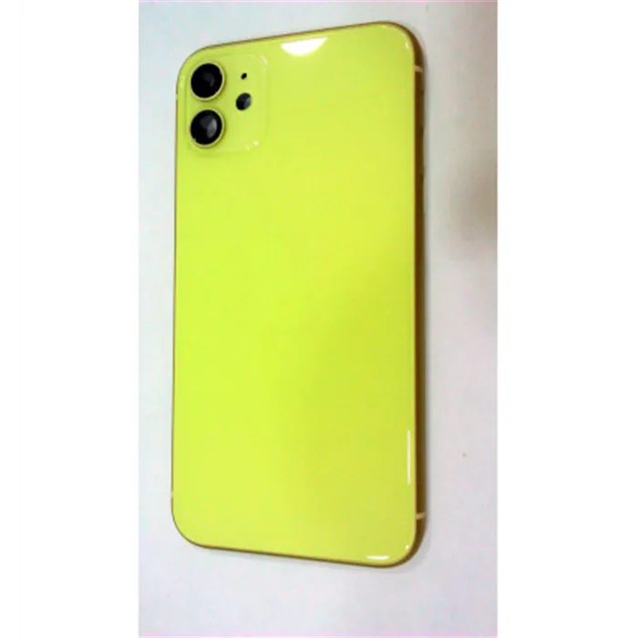 Carcasa central o marco amarillo para IPhone 11 A2111 A2221 A2223 mas tapa trasera o tapa bateria amarilla