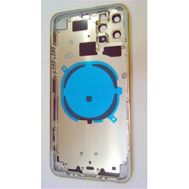 Carcasa o marco central para Iphone 11 Pro Max A2161 A2218 A2220 Tapa trasera o tapa bateria plata calidad premium