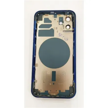 Carcasa central o marco azul para iPhone 12 mas tapa trasera o tapa bateria mas lente camara
