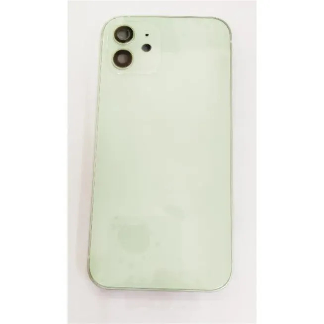 Carcasa central o marco verde para Iphone 12 mas tapa trasera o tapa bateria mas lente camara