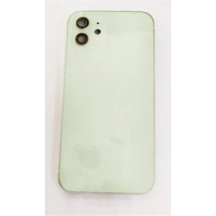 Carcasa central o marco verde para Iphone 12 mas tapa trasera o tapa bateria mas lente camara