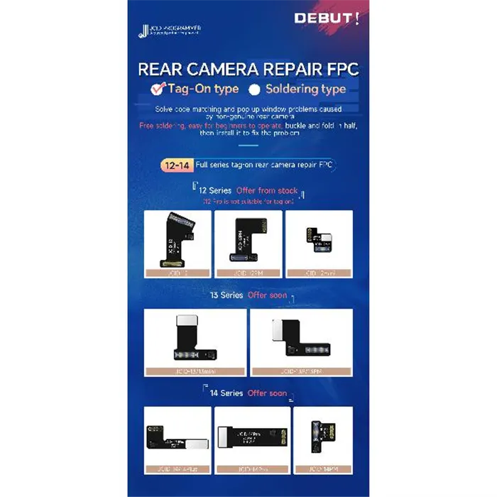 JC flex FPC iPhone 12 Mini para reparación mensaje camara no genuina (no necesita soldar)