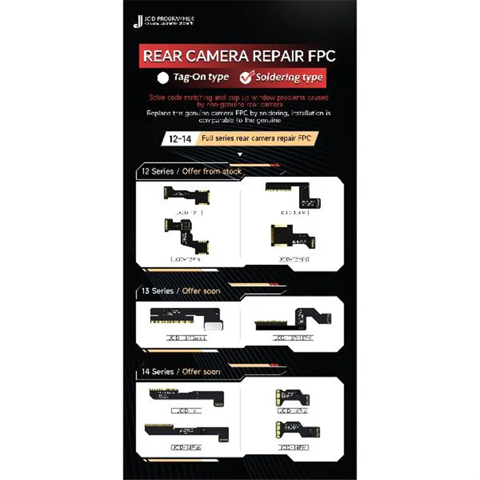JC flex FPC iPhone 12 Mini sin componentes para reparación camara (necesita soldar)