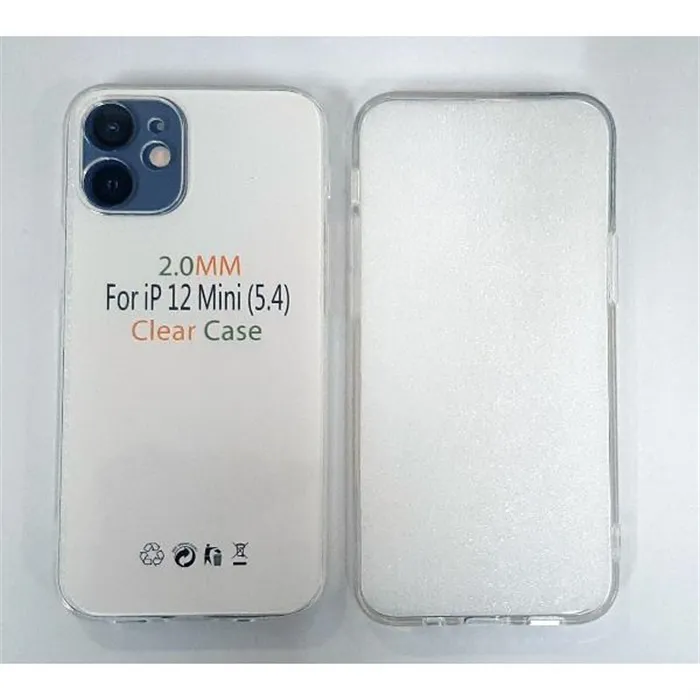 Funda de silicona transparente de 2 mm mas cubierta camara para IPhone 12 Mini A2399 A2176 A2398 A2400