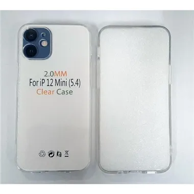 Funda de silicona transparente de 2 mm mas cubierta camara para IPhone 12 Mini A2399 A2176 A2398 A2400