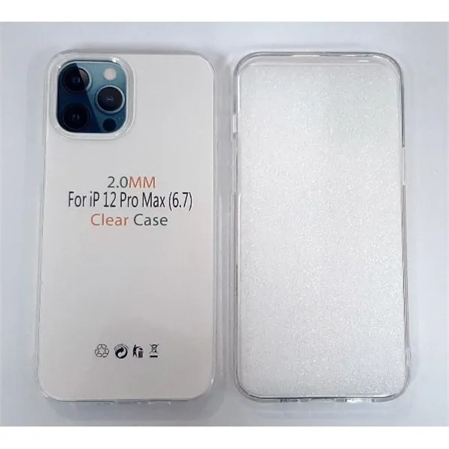 Funda de silicona transparente de 2 mm para iPhone 12 Pro Max A2342 A2410 A2411 A2412