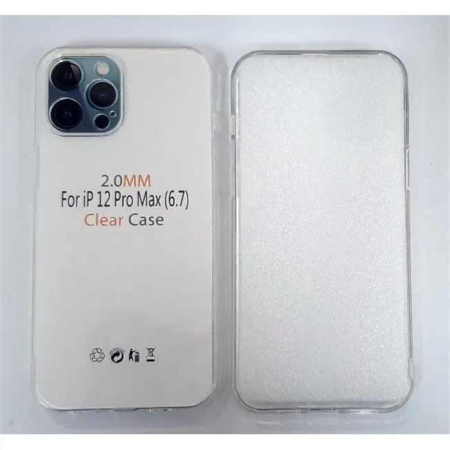 Funda de silicona transparente de 2 mm mas cubierta camara para iPhone 12 Pro Max A2342 A2410 A2411 A2412