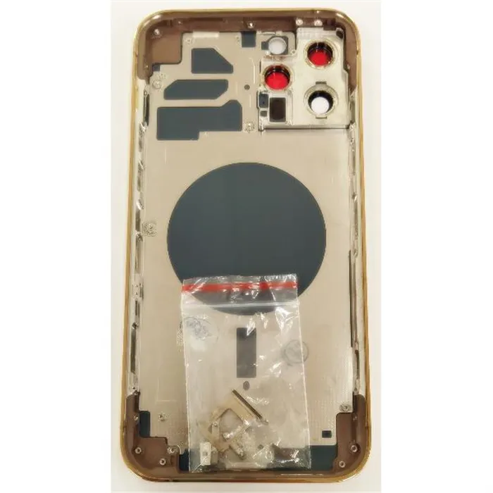 Carcasa central o marco dorado para iPhone 12 Pro Max mas tapa bateria mas lente camara