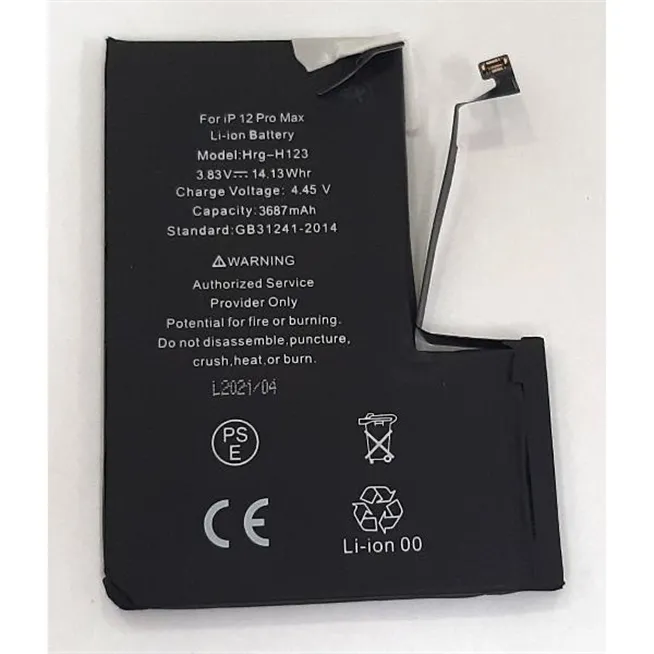 Bateria HRG-H123 3687mah para IPhone 12 Pro Max A2342 A2410 A2411 A2412