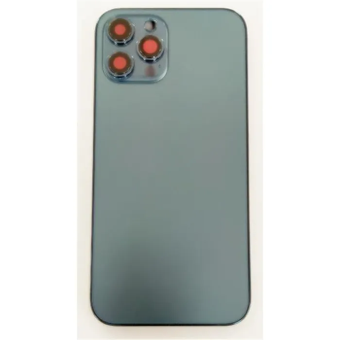 Carcasa central o marco azul iPhone 12 Pro Max mas tapa bateria mas lente camara