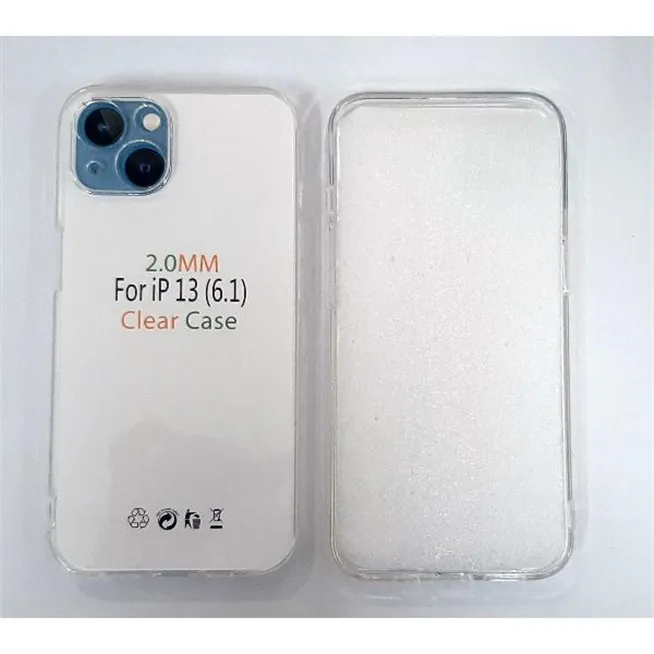 Funda de silicona transparente de 2 mm con cubierta de cámara para iPhone 13 A2482 A2633