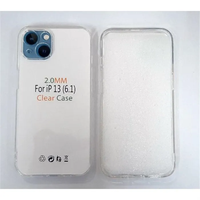 Funda de silicona transparente de 2 mm con cubierta de cámara para iPhone 13 A2482 A2633
