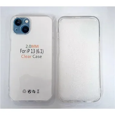 Funda de silicona transparente de 2 mm con cubierta de cámara para iPhone 13 A2482 A2633